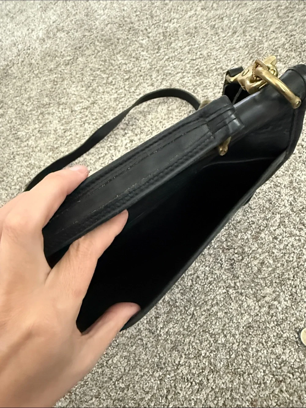 Coach Willis bag model 9927 black leather Vintage Gold Hardware